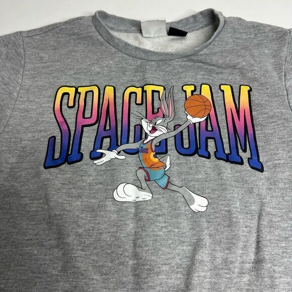 Space Jam A New Legacy Long Sleeve Gray Sweatshirt Youth Medium M Bugs Bunny EUC - Picture 4 of 12